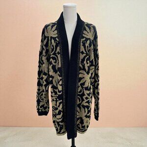 Oversized Vintage JJ Poodle Metallic Knit Cardigan Coquette Grannycore SZ Medium